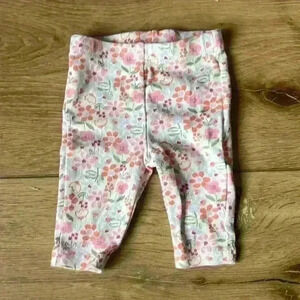 5/$10-Carters Baby Girl Floral Leggings Size Newborn